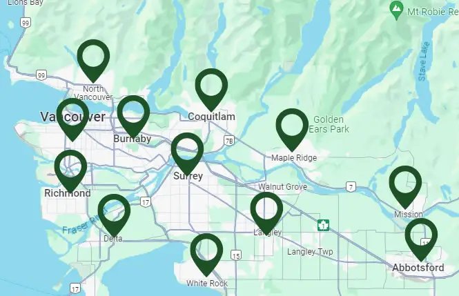Our Greater Vancouver Service Area